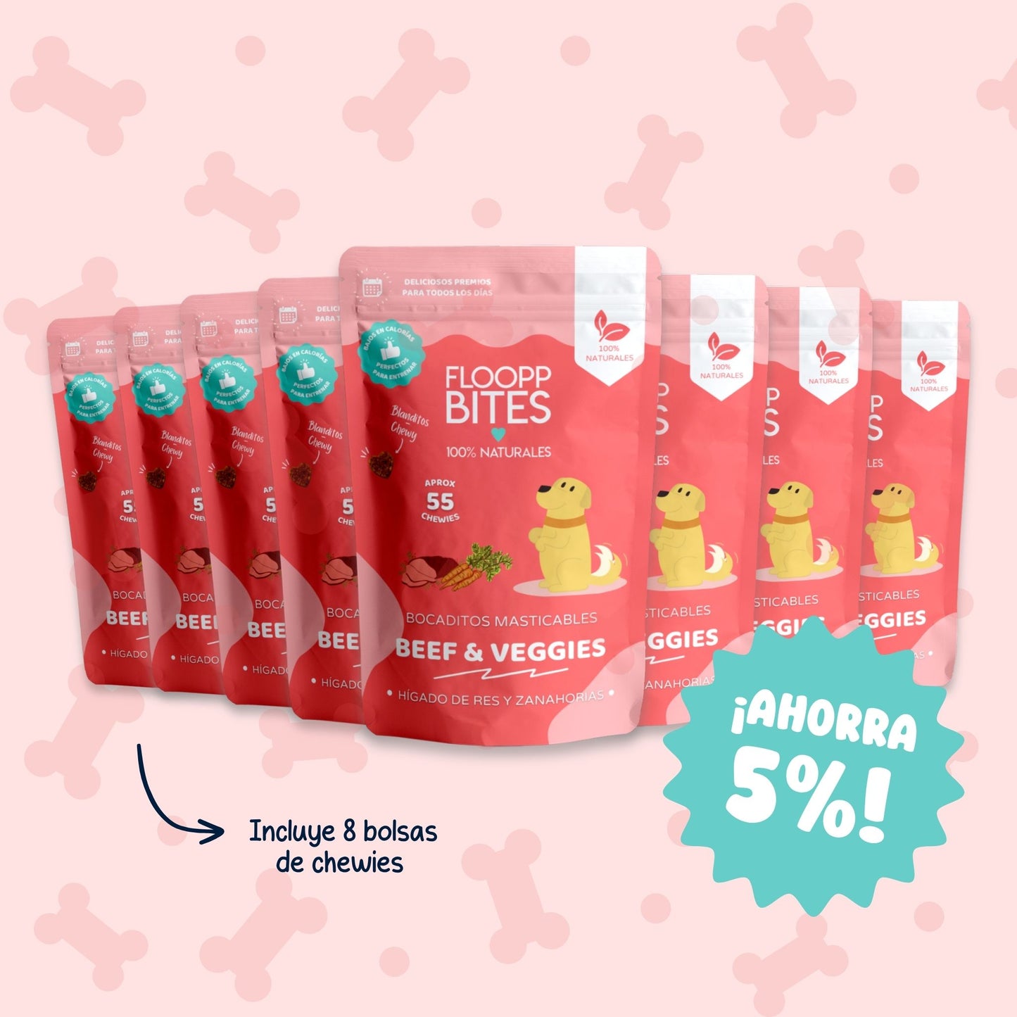 Beef & Veggies Chewy Bites 8 Pack